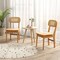 2-Piece Wicker and Rattan Dining Chair Set with Breathable Hollow Design, Natural